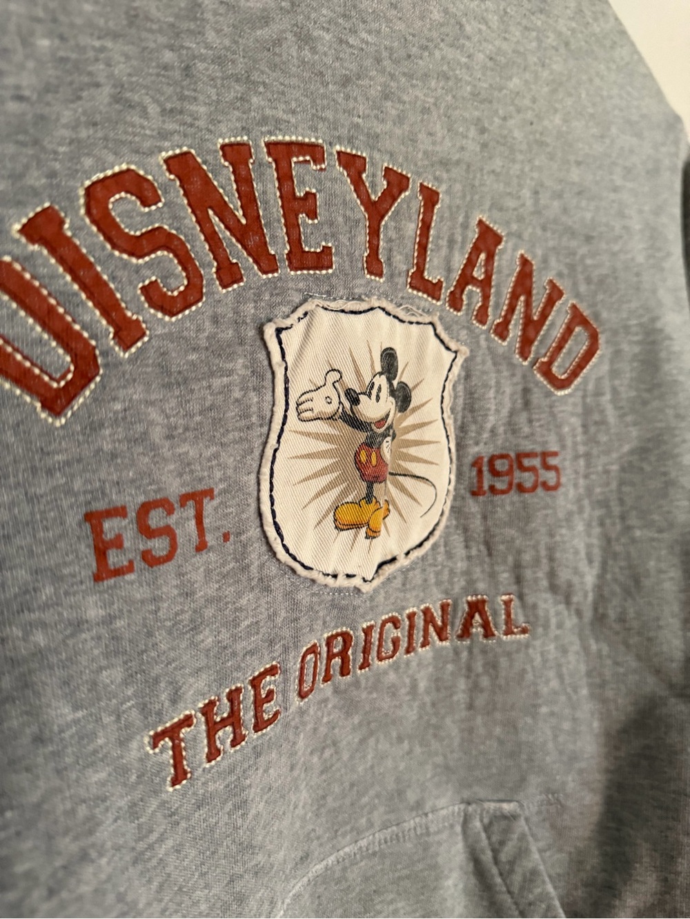Vintage Disneyland Kids Grey Hoodie with Mickey Graphic
